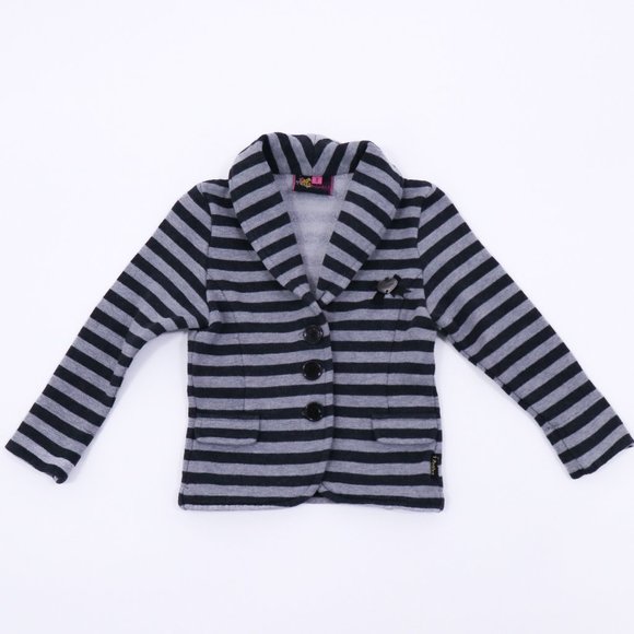 Vingino Other - Vingino Blazer Jacket Girls 2T Toddler Striped Gray Black Logo